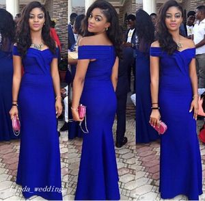 Elegant Royal Blue Evening Dress Mermaid Off Shoulder Long Formal Special Occasion Dress Prom Party Gown Plus Size vestidos de fes3076578