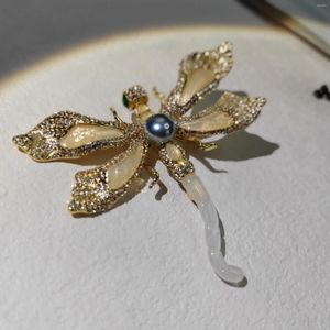 Brooches Fashion Luxury Copper Alloy Inlaid Glass Beads Dragonfly Modeling Women's Jewelry