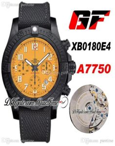 GF XB0180E4 ETA A7750 Automatisk kronograf Volcano Special Polymer Mens Watch PVD Yellow Dial Nylon Leather PTBL Super Edition PU3280988