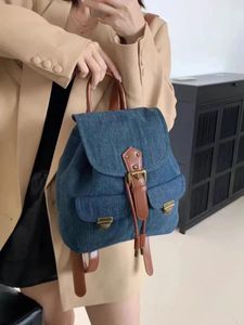 Bolsas escolares mochila jeans mochila feminina bolsa de ombro feminina bookbag handheld unissex cowboy lazer strap strap vintage Inglaterra clássica bolsa