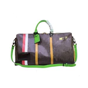 Дизайнерская туристическая сумка для отдыха Keepall 50b Leather Summer 22 Boston Bag СУМБА 59712 Сумочки