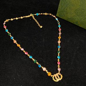 Anhänger Halskette farbige Steindesigner Halskette Frauen am besten passende Hochzeitsgeschenkschmuck Halskette