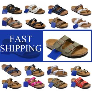 Mens tofflor Sandal Designer Sneakers Clogs Sandaler Män Kvinnor Black Leather Buckle Strap Platform Falt Slides Brown STOR STORLEK 2024 Bekväm sommardesigner