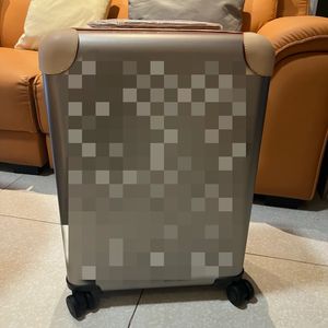 Case de viagem recentemente atualizada com padrão de titânio Padrão cinza moderno luxo de bagagem clássica de titânio Material de liga de espaço grande designer de 20 polegadas