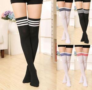 Skarpetki Hosiery Winter Women Ladies High Stockings Over the Knee Black White Be Red Sexy SchoolGirl4792893