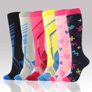 Socks Hosiery 2022 New Functional Sports Compression Socks Medical Nursing Anti Fatigue Calf Stockings Nylon Elastic Compression Socks Y240504