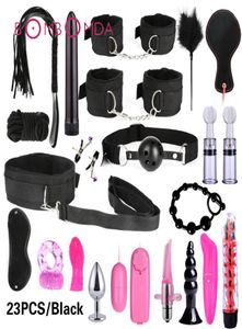 Sex Shop Vibrator för kvinnor klitoris stimulerar bdsm bondage set leksak för par anal dildo plug penis vibrerande ring män mx1912286737879