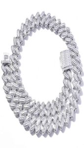 Nytt DIGN 15 mm Guldpläterad Diamond Cuban Chain Bling Rock Iced Out Zircon Hip Hop -halsband för Men5892214