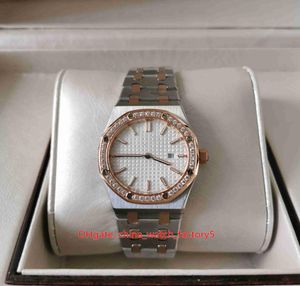 Z papierami pudełkowymi torby ręczne Panie Watch 8F Factory 33 mm 67651 18K Rose Gold Steel Diamond Rame Watches Kwarc 2713 M9360040