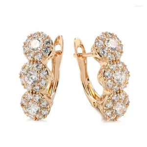 Kolczyki stadnorskie 585 Rose Gold Diapore kamień dla kobiet solidny 18K Created Creed Change Wedding Fine Jewelry