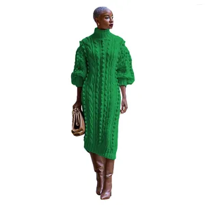 Ethnic Clothing African Dresses For Women Autumn Winter 2024 3/4 Sleeve Polyester Yellow Green Black Maxi Dress Dashiki Clothes