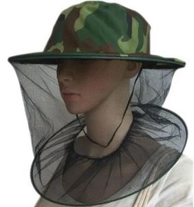 Camouflage Imkere Imkere Anti-Mosquito-Biene-Insekten-Fliegenmaske Cap Hut mit Kopfnetz-Mesh-Gesichtsschutz Outdoor Fischerei LL