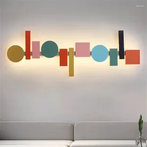 Wall Lamp Nordic Creative Geometric Totem LED Background Bedroom Bedside Aisle Decoration Porch Lights For Home