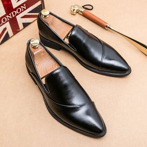 Men Loafers Leather Shoes Formal 2024 Elegant Dress Shoe Simple New Slip On Man Casual Footwear Original Pointed Boos Moccasins