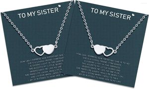Choker syster halsband för 2/3/4 hjärtmatchande halsband med meddelandekort vän vänskap gåvor vänner systrar