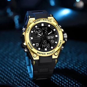 MSTIANQ Dual Display Watch for Men Digital Quartz Watch Reloj Hombre Waterproof Swimming Military Watch Relogios Masculinos 240428