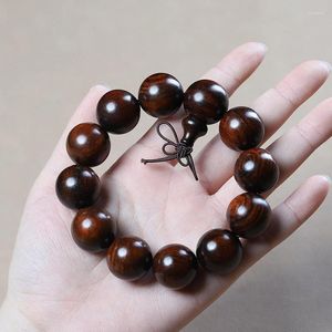 Bangle Natural Redwood 10/12/15/18/20mm Wood Beads Bracelet Tibetan Buddhist Jewelry Men Women Meditation Prayer Wooden