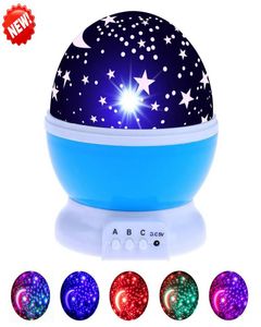 Nursery Night Light Projector Star Moon Sky Rotating Battery Operated Bedroom Bedside Lamp för barn Barn Baby Bedroom8260524