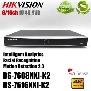 Orijinal Hikvision DS-7608NXI-K2 8/16 Kanal Acusense Network Video Kaydedi DS-7616NXI-K2 4K 1U NVR POE Ports Yok