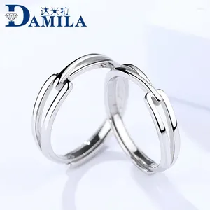 Wedding Rings 1pair 925 Sterling Silver Open For Women Men S925 Adjustable Lovers Engament Jewellery