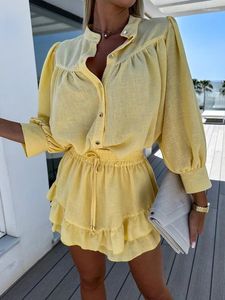 Abiti da lavoro Donne Scade Gallietta vacanza a due pezzi Set casual Summer Streetwear Solid abbuttina femmina e gonne abbinata abbinata