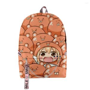 Plecak moda młodzieńcze torby szkolne unisex zabawne Himouto! Umaru-chan Travel 3D Print Oxford Waterproof Notebook Plecaks