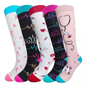 Socks Strumpfbärte Kompressionssocken Sportsocken laufende Kompressionssocken Medizinische Ödeme Diabetes Krampfadern Socken MENS KN hohe Socken Y240504