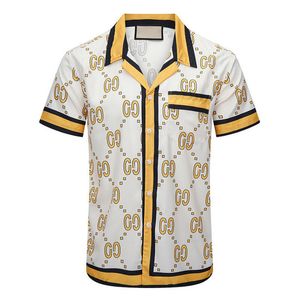 Дизайнерская модная футболка Hawaii Floral Letter Print Пляжные рубашки мужская дизайнерская шелковая рубашка для боулинга повседневные мужчины лето с коротким рукавом.