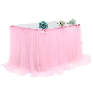 Table Skirt Tutu Tulle For Birthday Party Dessert Mesh Pleated Tablecloth