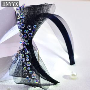 Klipsy do włosów hnyyx czarne bok akcesoria krystalicznie opaska na głowę szerokie obręcze mody na przyjęcie weselne A117