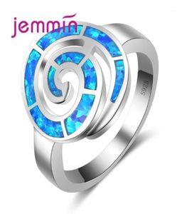 Küme halkaları Döner Yuvarlak Uykuda Bulunur ŞEKİL MYSTAL Blue Fire Opal Ring 925 STERLING Gümüş Takı Kadın Moda Yüzüğü17213683
