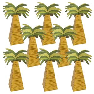 Gift Wrap 10Pcs Coconut Palm Tree Candy Boxes Paper Sweet Cookie Tropical Hawaii Supplies Birthday Wedding