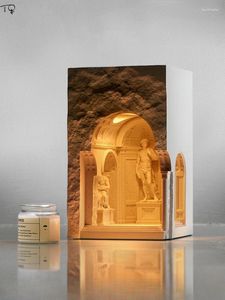 Lampade da tavolo Museo industriale David Sculpture Cement Lampada Design architettonico Candela senza fuoco Cera come regalo