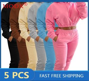 Women039s Two Piece Pants Bulk Items Whole Lots Winter Women Tracksuits Pullover Hoodie Cargo Pant Brushed 2 Set Outfits 8652788