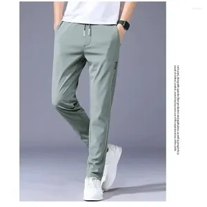 Men's Pants Styles!2024 Summer Thin Feet Casual Ice Silk Breathable Fashion Harajuku