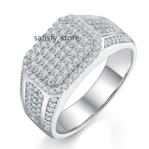 Somen Luxury Fine Jewelry 1.2ct D Grade VVS Platinum Plated S925 Sterling Silver Moissanite Rings for Mens Wedding
