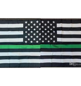 200pcs 90x150cm Polyester 3x5ft Banner With Metal Grommets Thin Green Line America National Flags G1735707991