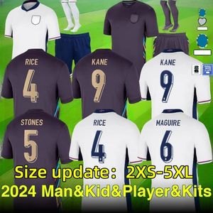 Englands skjorta 2024 Bellingham Soccer Jerseys Sterling Rice Rashford Grealish Mount Foden Saka 24 25 Kane fans Player Football Shirts Men Kids Kit Uniforms