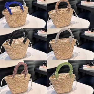 Women's bag fashionable woven classic bucket bag Lafite grass woven beach bag in 6 colors