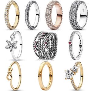 Cluster Rings Authentic 925 Sterling Silver Love Message Herbarium Timeless Pave Single Row for Women Gift SMEEXCH