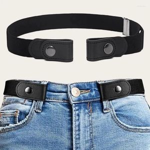 Belts Button Elastic Waistband For Women Seamless And Versatile Belt Jeans Decoration Simple Non Perforated