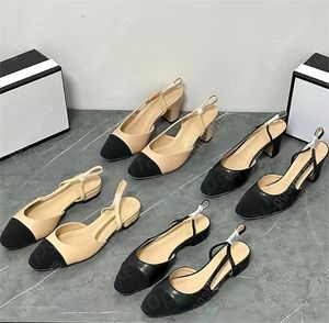 Luxurys sandalo tacchi piatti in pelle Pompe scarpe moca