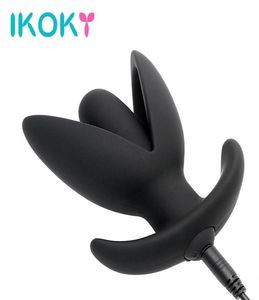 Ikoky Anal Plug Vibrator Butt Plug Plug Anal Expander Dilator Rechargeable Fex Toys for Men Men Silicone Prostate Massager S17043495