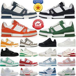 Allenatori di design da uomo Donne Scarpe bassi bianchi Black Denim Verde Verde Giallo Arancione Giallo Allenatori da uomo Sport Sneaker Sneaker Tennis