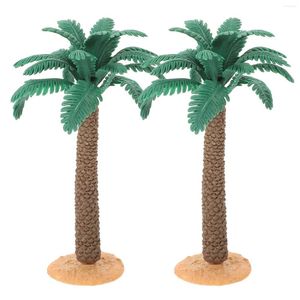 Kwiaty dekoracyjne 2 szt. Ozdoby krajobrazowe Ozdoby Model Akcesoria 2PCS (PVC z podstawową symulacją palmy z miniaturową zabawką doniczkową miniaturową zabawką