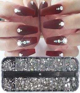 Crystal Strass Nail Art Rhinestone Decoration Mixed Size Clear AB Non fix Flatback Gem for Nail Manicure Access JI3884410408