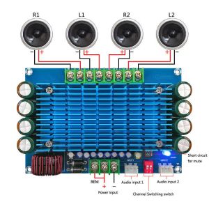 Amplifier 50W *4 TDA7850 Car 4 Channels 12V Large Power Audio ACC Digital Amplifier Board