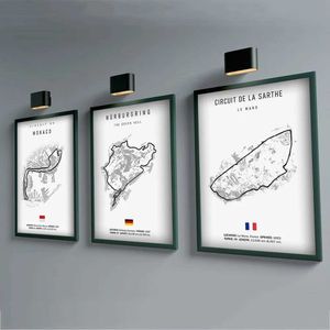 LLPAPERS FORMULA 1 Uluslararası Devre Tuval Boyama F1 Duvar Art Nordic Poster Estetik Yarış Araba Ev Dekorasyon Resmi J240505