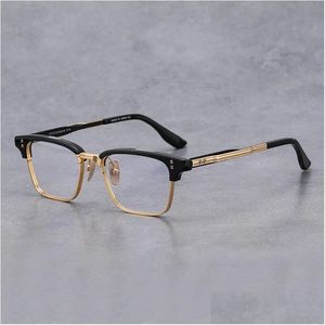 Mode Sonnenbrillen Frames ankommen Vinatge Schwarze Golden Gläser Rahmen Square Typ für Männer DTX132 Klassische Business -Style Myopia Esgelgrad Dhxkd