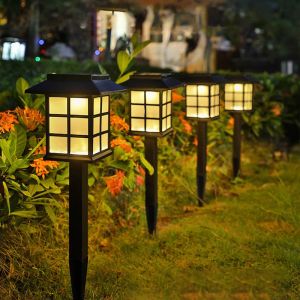 Dekorationen Solarleuchten im Freien LED Garten Licht wasserdichte Gartendekoration Rasenlampe für Pfad Yard LED Solar Lamp Street Energiebeleuchtung